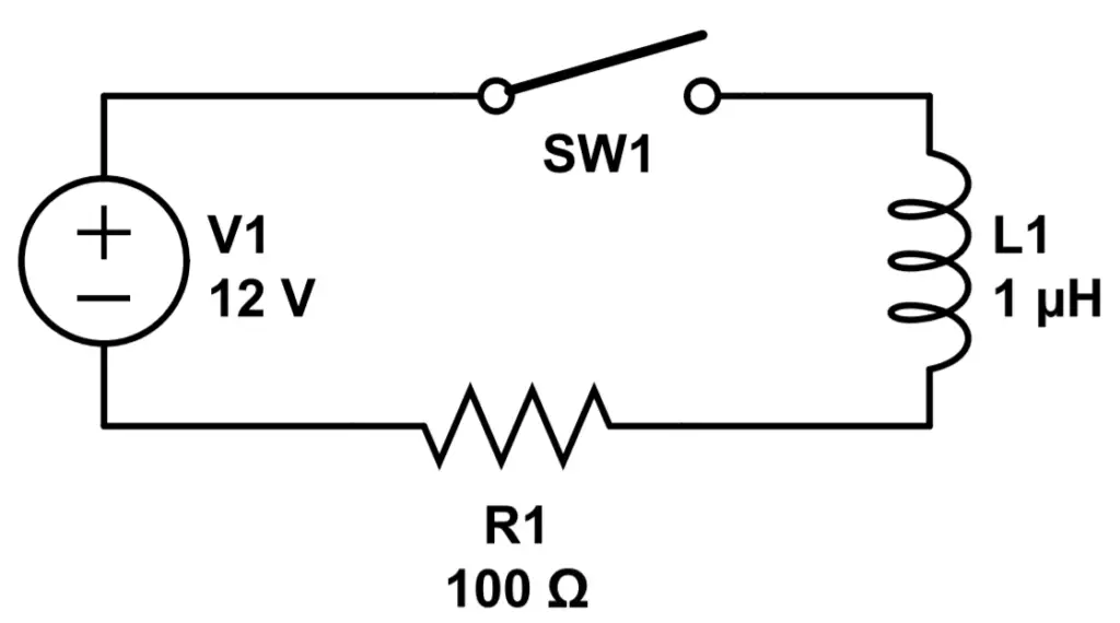 An inductor in series with a resistor.