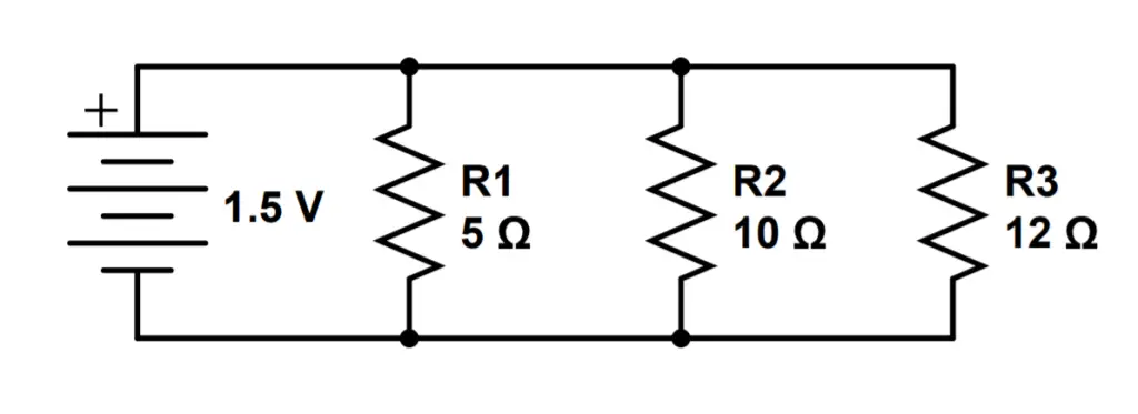 Three resistors in parallel.