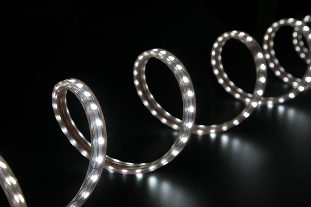 A string of light emitting diodes (LEDs).