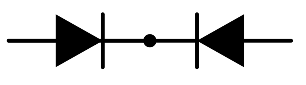 A PNP modeled as two diodes.