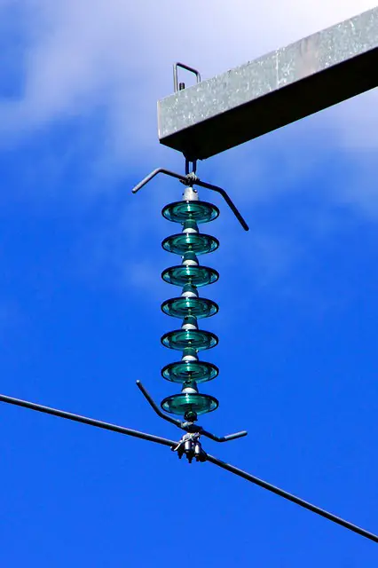 An industrial insulator for a power line.