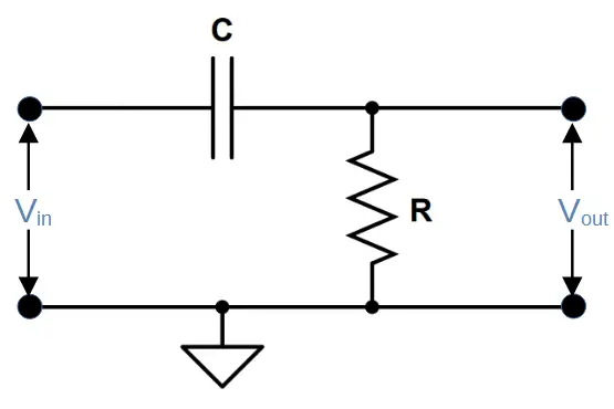 High pass filter circuit diagram.
