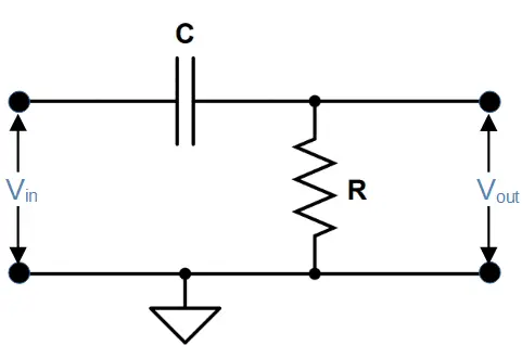 High pass filter schematic.