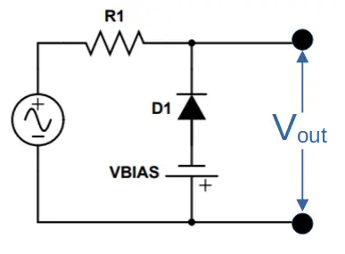 Negative Biased Shunt Clipper Circuit Diagram