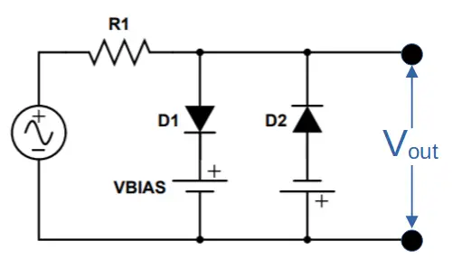 Combination Biased Shunt Clipper Circuit Diagram