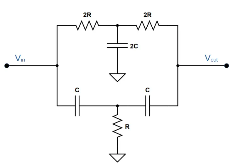 Twin-T Notch Filter Circuit Diagram
