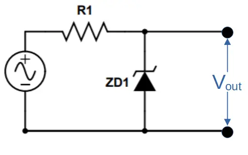 Negative Zener Clipper Circuit Diagram