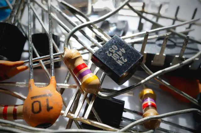 Resistors and capacitors.