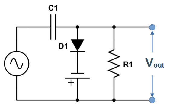 Negative biased negative clamper circuit diagram.