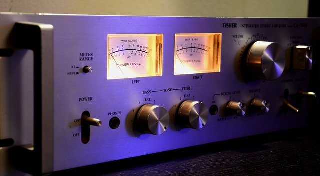A stereo audio amplifier.