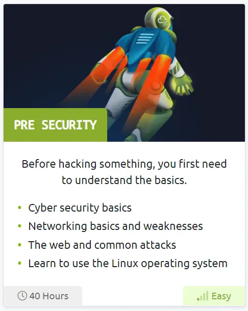 The TryHackMe Pre-Security path