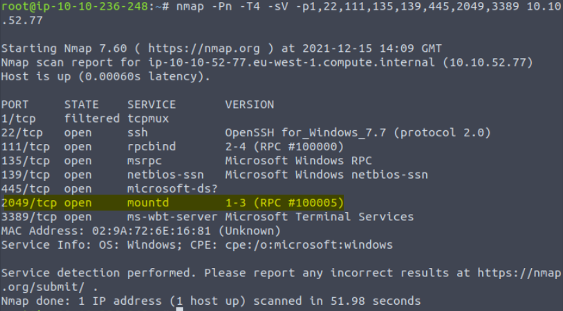 Version scan -sV with nmap.