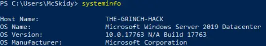 Powershell systeminfo command.