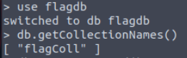 Using the 'use flagdb' command.