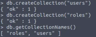 Create two collections and confirm.