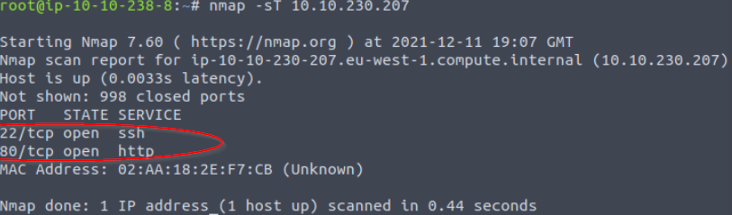 Using nmap with the -sT flag.