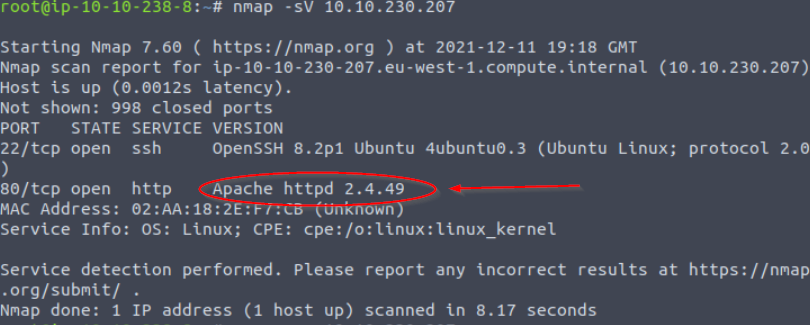 Using nmap with the -sV flag.