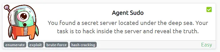 TryHackMe - Agent Sudo Walkthrough