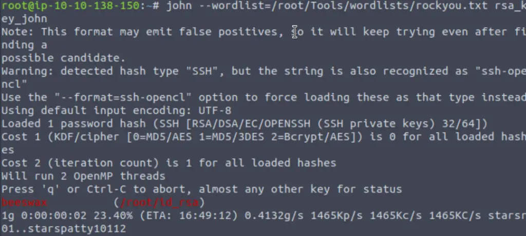 Cracking RSA passphrase