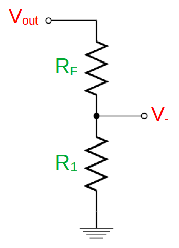 Voltage divider in non-inverting op amp.