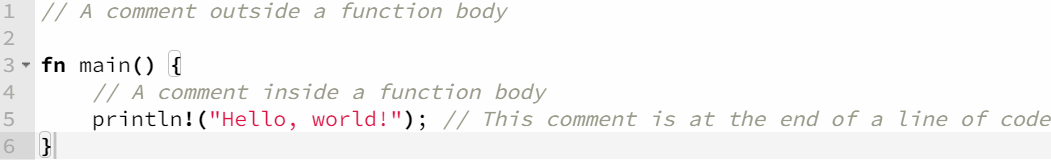 Rust language comments