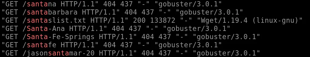 Gobuster log file