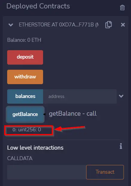 Using the getBalance function