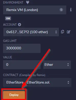 Deploy the EtherStore.sol contract Advent of Cyber 2022 Day 8