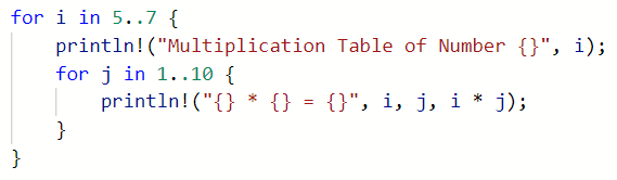 Rust Loop Nesting