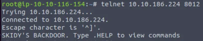 Connect via telnet