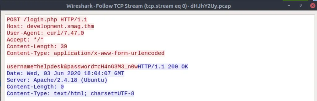 Using WireShark in TryHackMe Smag Grotto