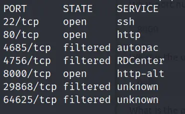 Enumerating all open and filtered ports.