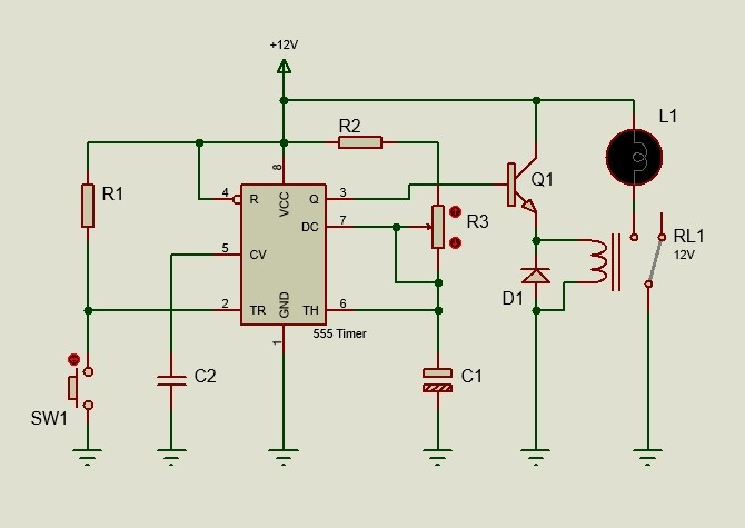 555 timer timed relay circuit