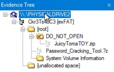 Selecting the physical drive in Advent of Cyber 2023 Day 8