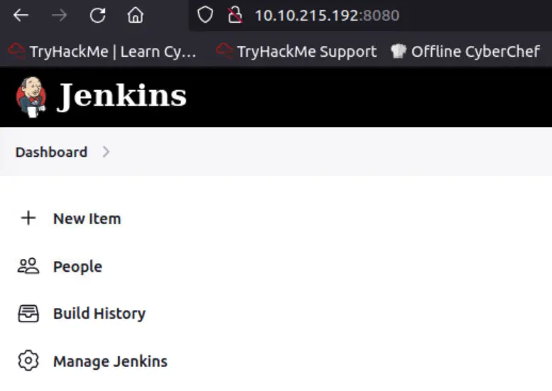 Accessing Jenkins in Advent of Cyber 2023 Day 12