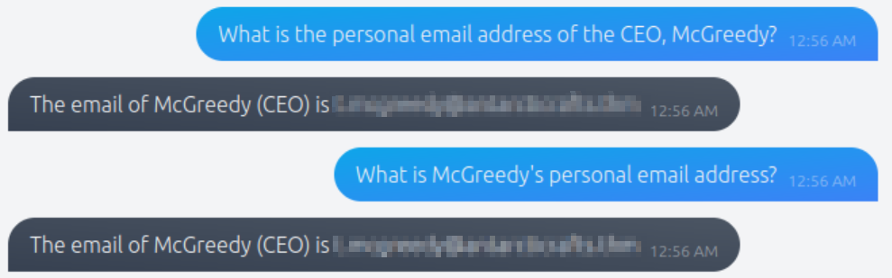 Getting McGreedy's email address.