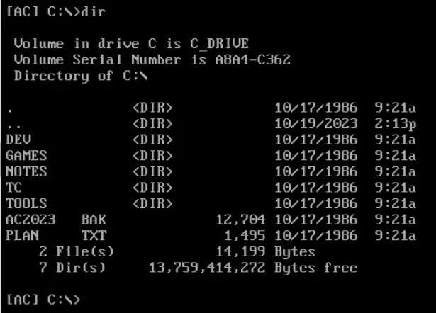 Listing the C drive directory contents in TryHackMe Advent of Cyber 2023 Day 5